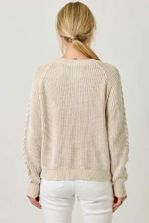Washed Cable Sweater