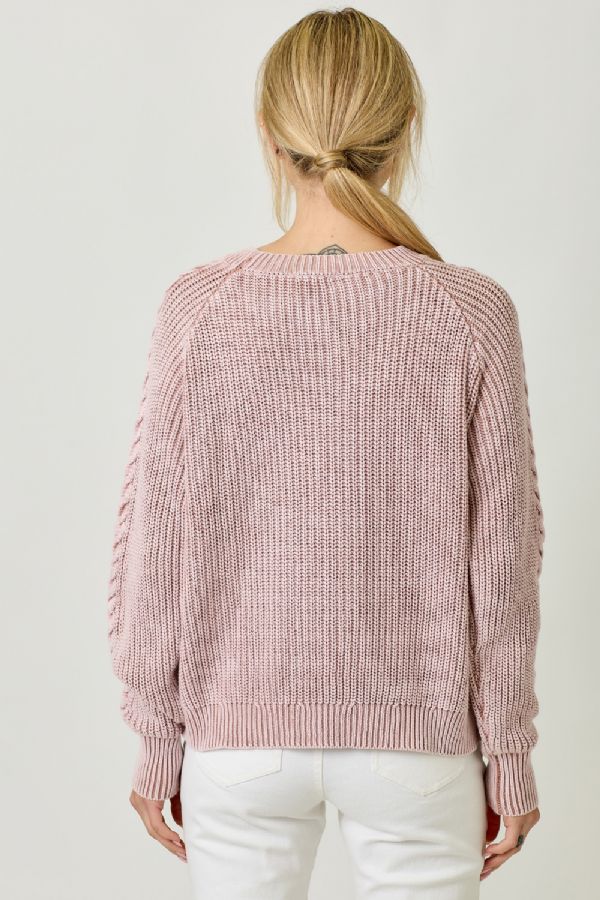 Washed Cable Sweater
