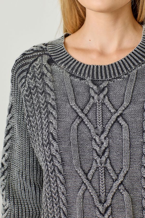 Washed Cable Sweater