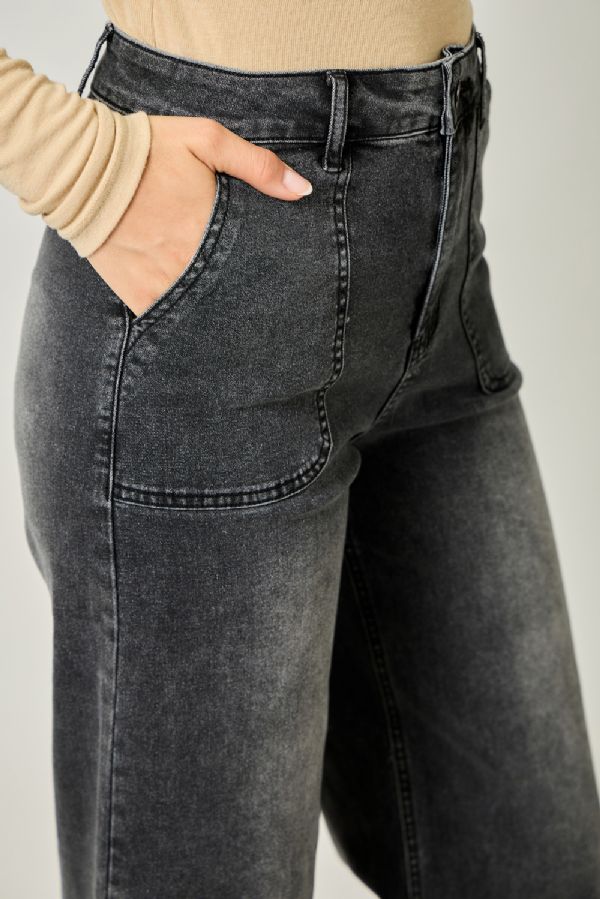 Washed Denim Trouser