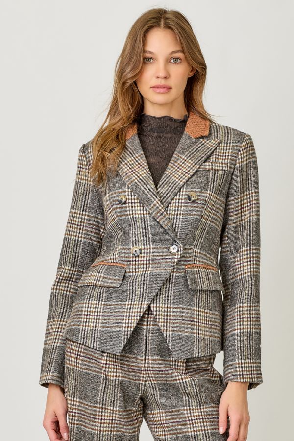 Tweed Collar Blazer