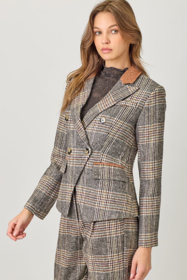 Tweed Collar Blazer