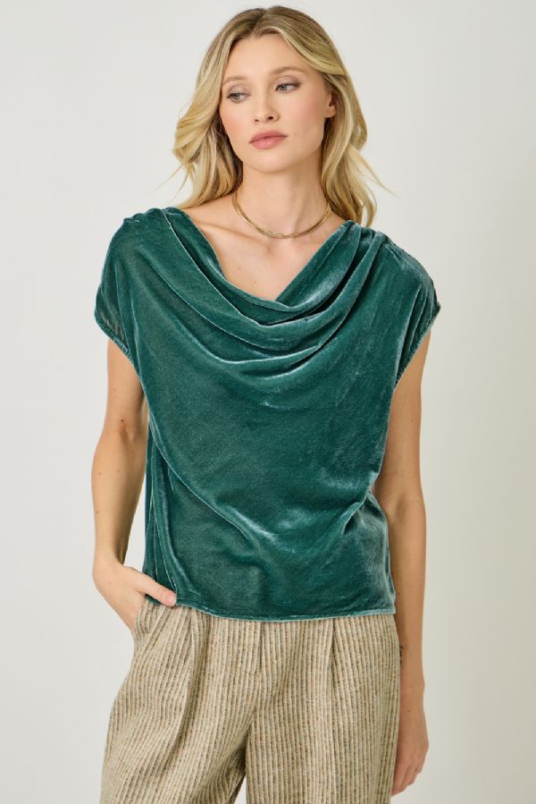 Velvet Cowl Top