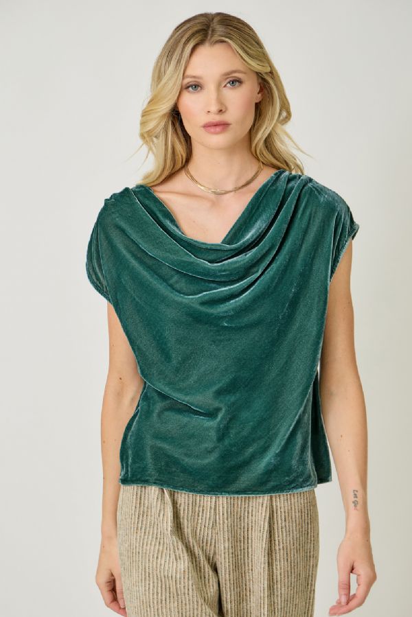 Velvet Cowl Top
