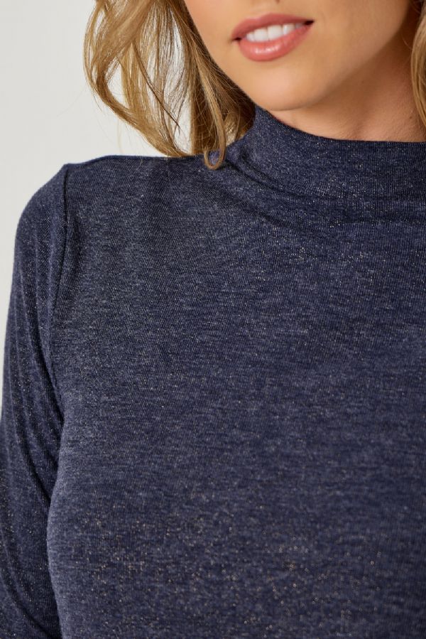 Knit Sparkle Mock Neck Top