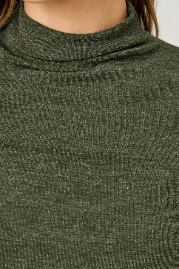 Knit Sparkle Mock Neck Top