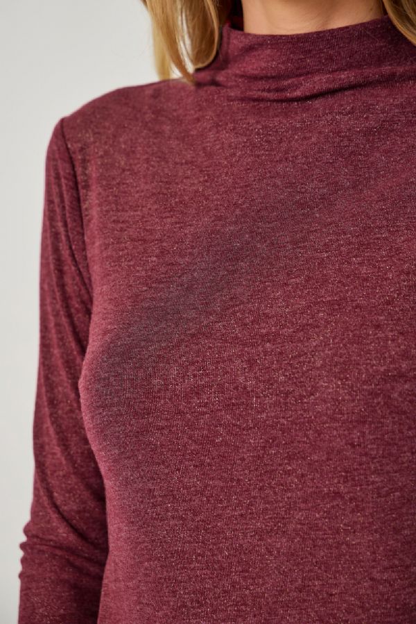 Knit Sparkle Mock Neck Top