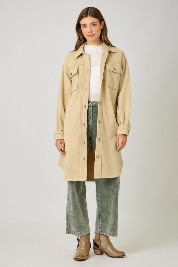 Washed Terry Long Jacket