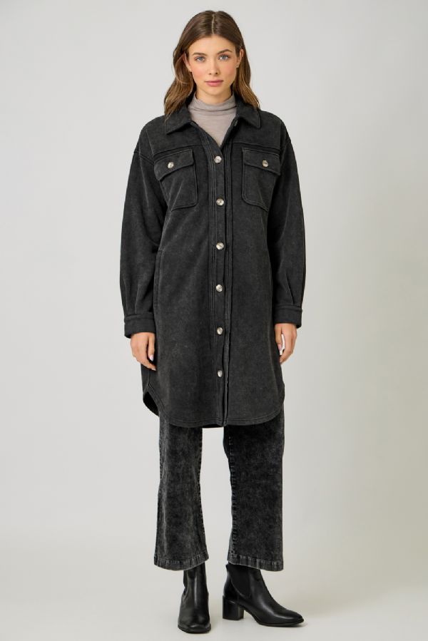 Washed Terry Long Jacket