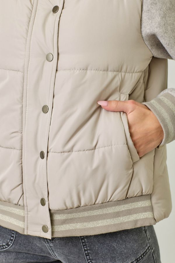 Mixed Media Puffer Jacket