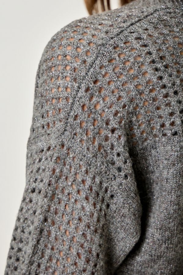 Metallic Sweater Cardigan