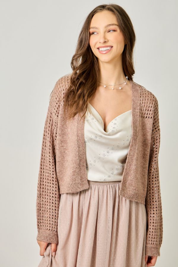 Metallic Sweater Cardigan