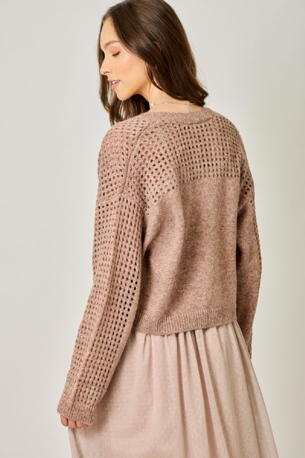 Metallic Sweater Cardigan