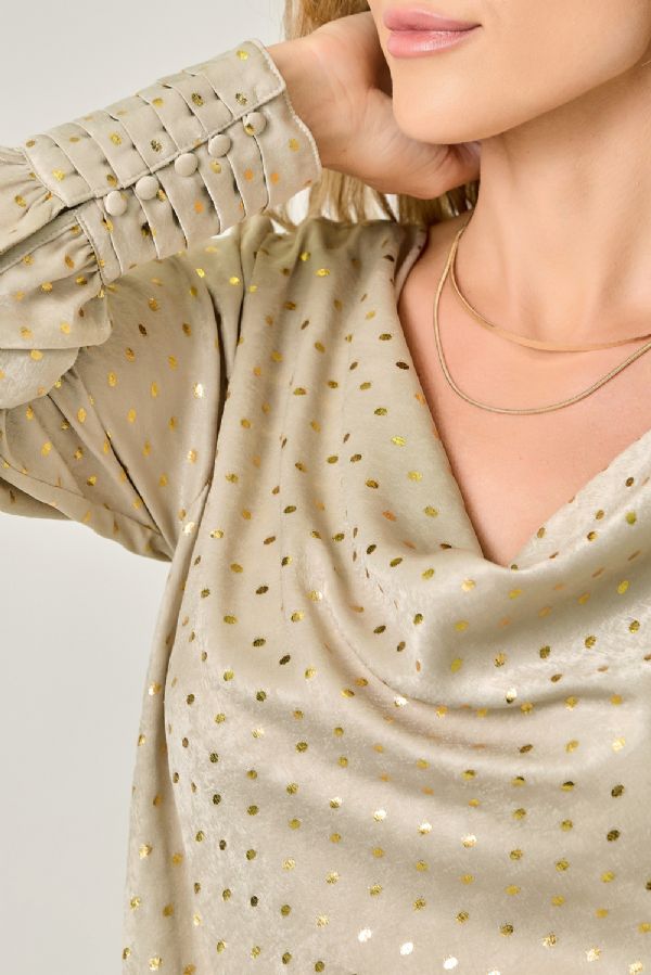 Cowl Neck Embellished Blouse