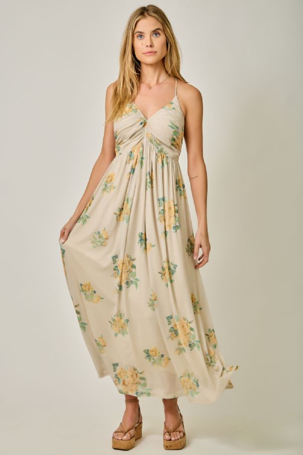 Criss Cross Back Pleating Dress