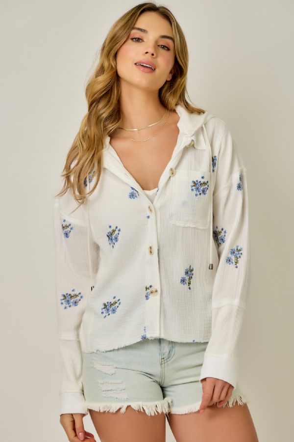 Embroidery Hoodie Jacket