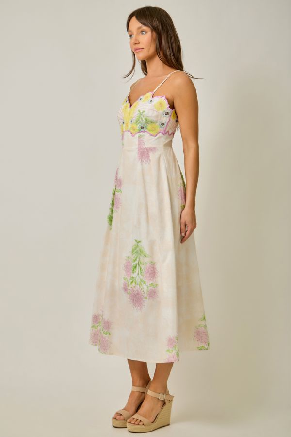 Embroidered Midi Dress