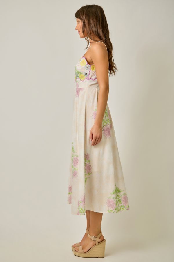 Embroidered Midi Dress