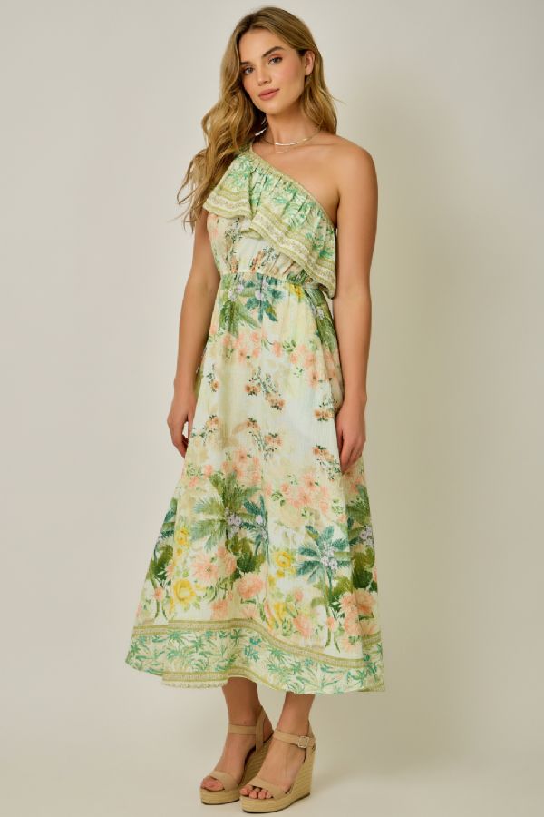Asymmetrical Shoulder Dress