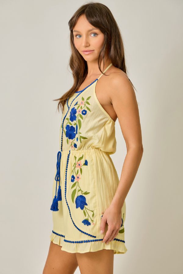 Floral Embroidered Romper