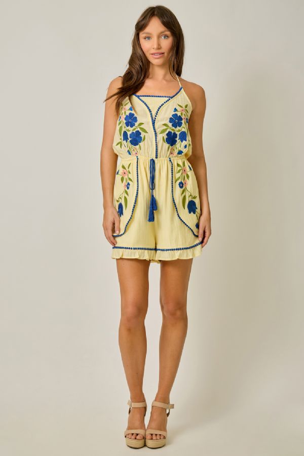Floral Embroidered Romper