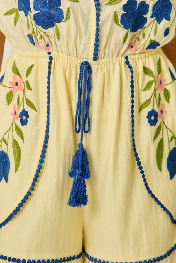 Floral Embroidered Romper