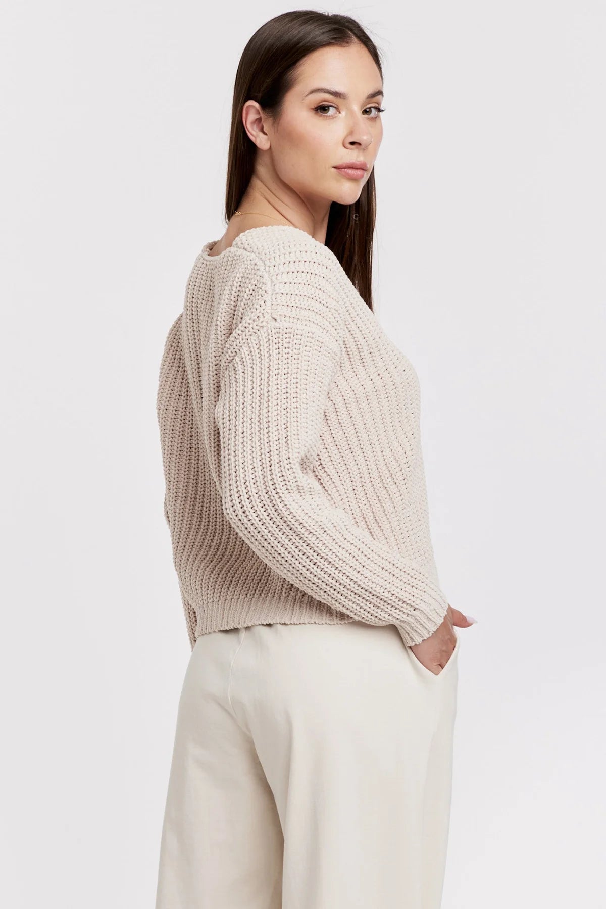 Vania Drop Shoulder V-Neck Sweater