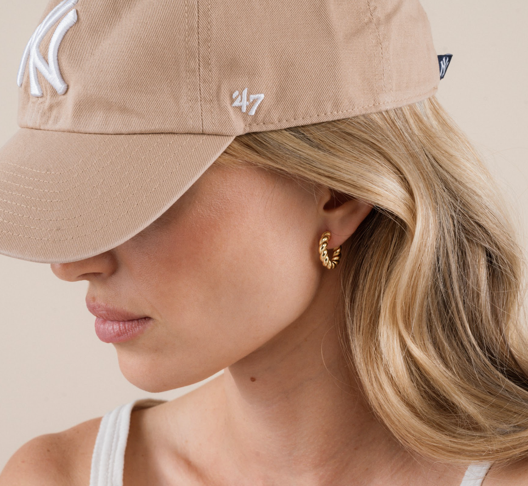 Small Channel Gold Hoops