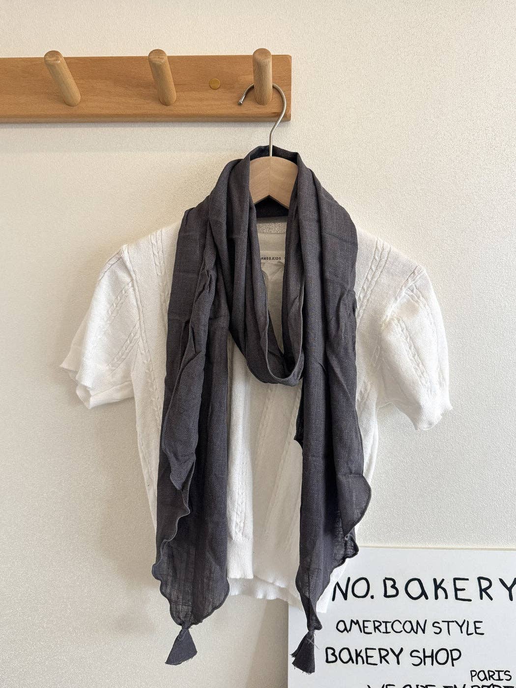 Tassel Crosshatch-Texture Scarf