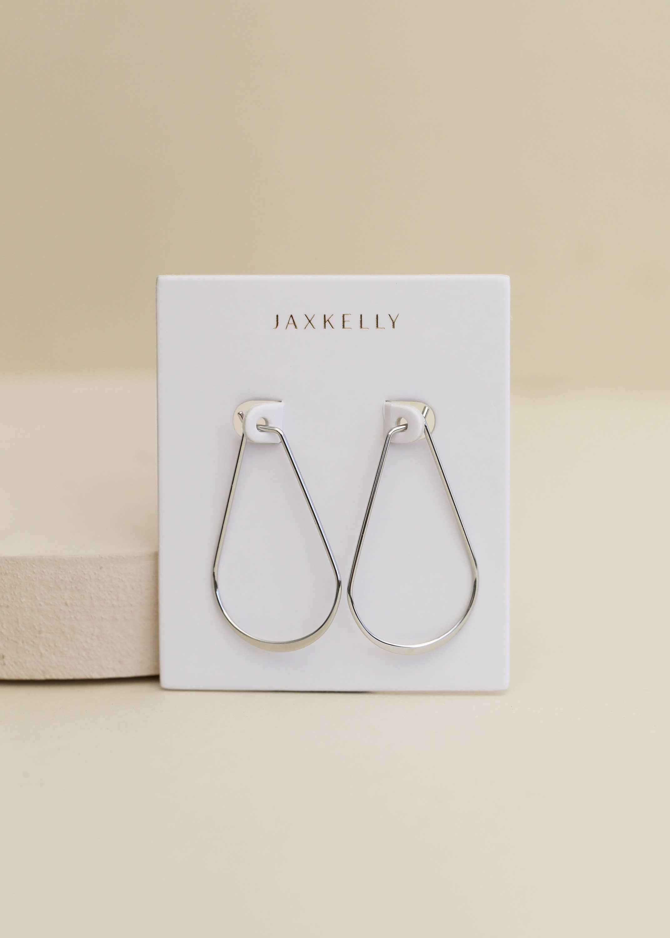 Silver Long Oval Hoop