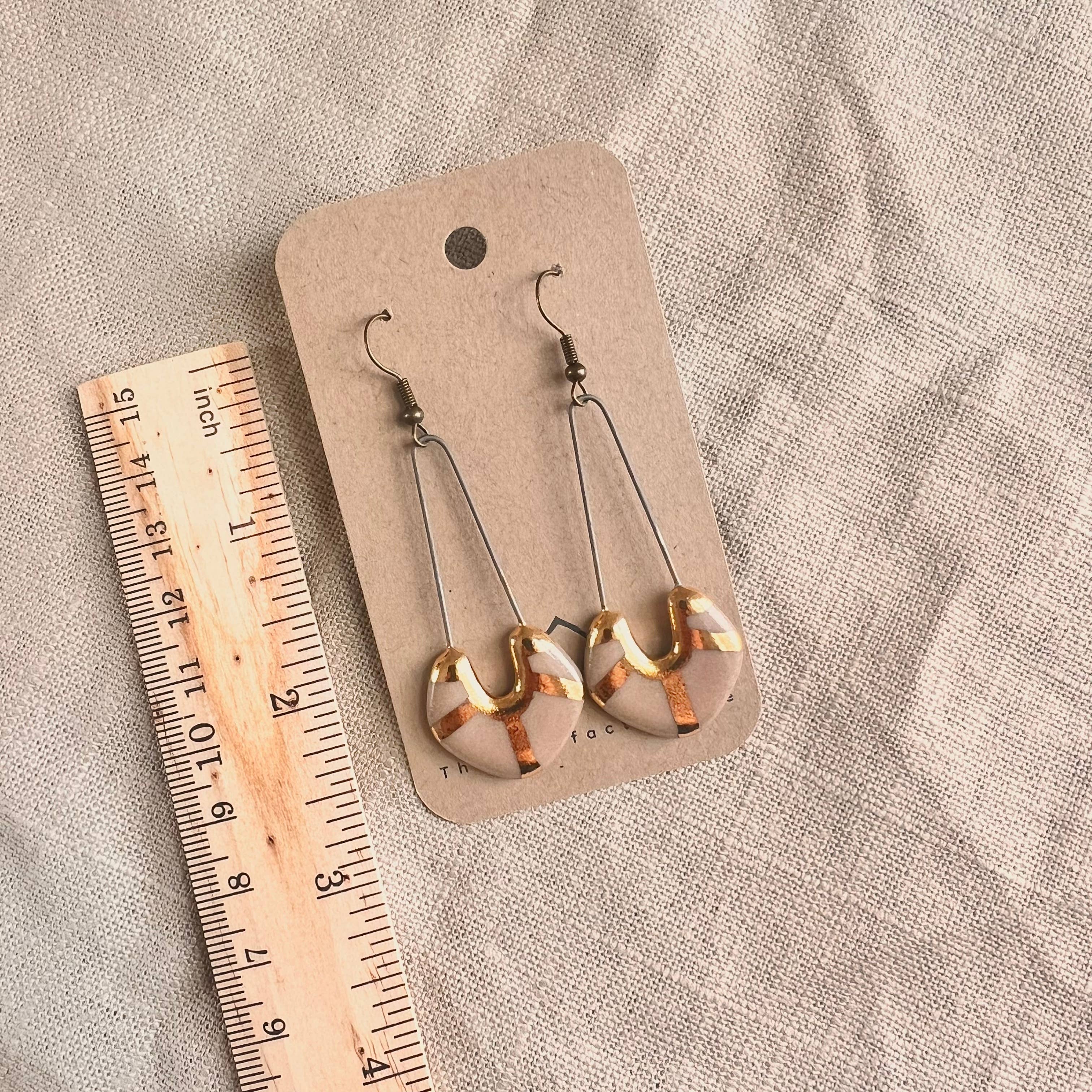 Gold Accent Pink Earrings
