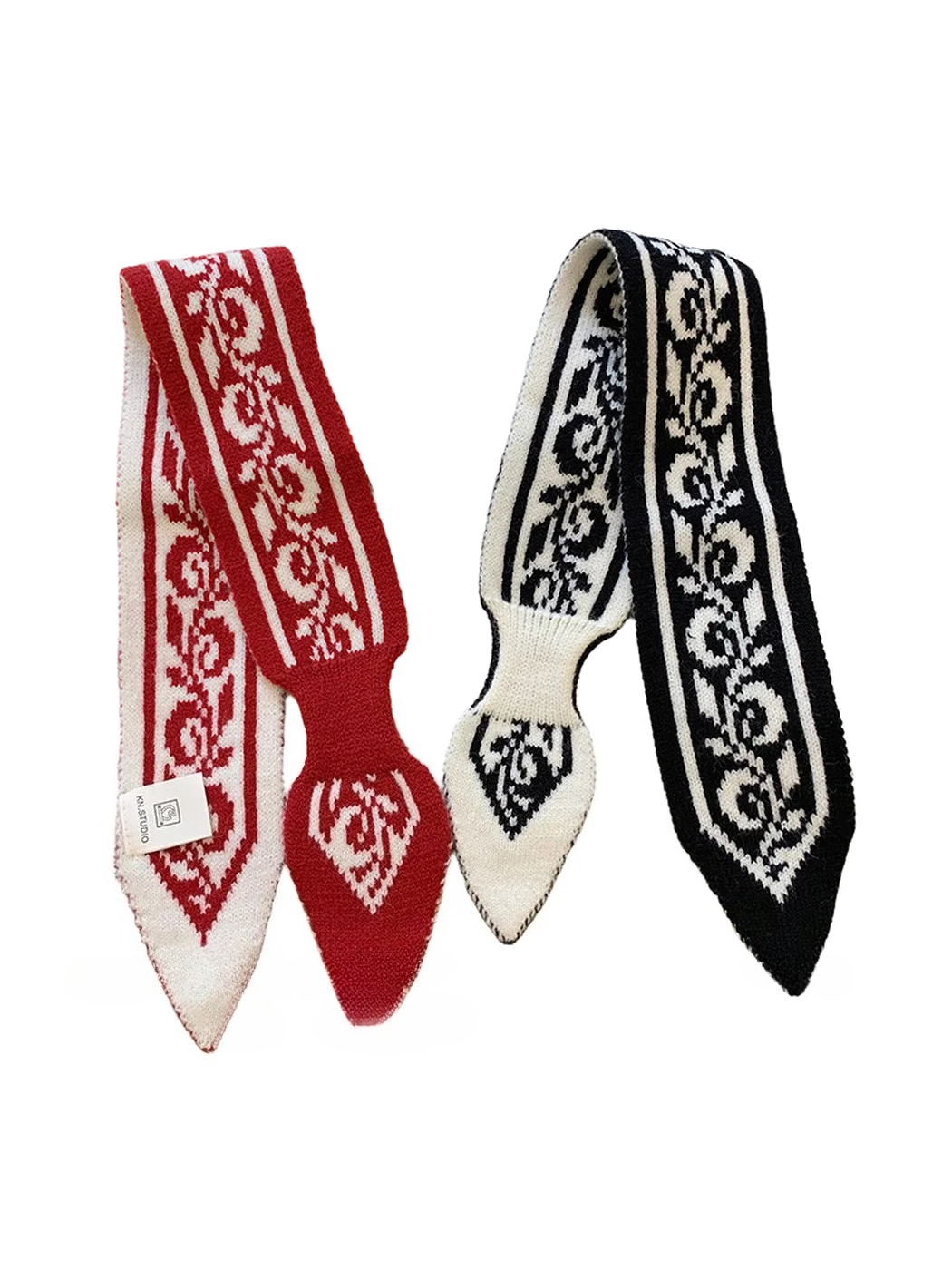 Paisley Knit Pull-Through Scarf