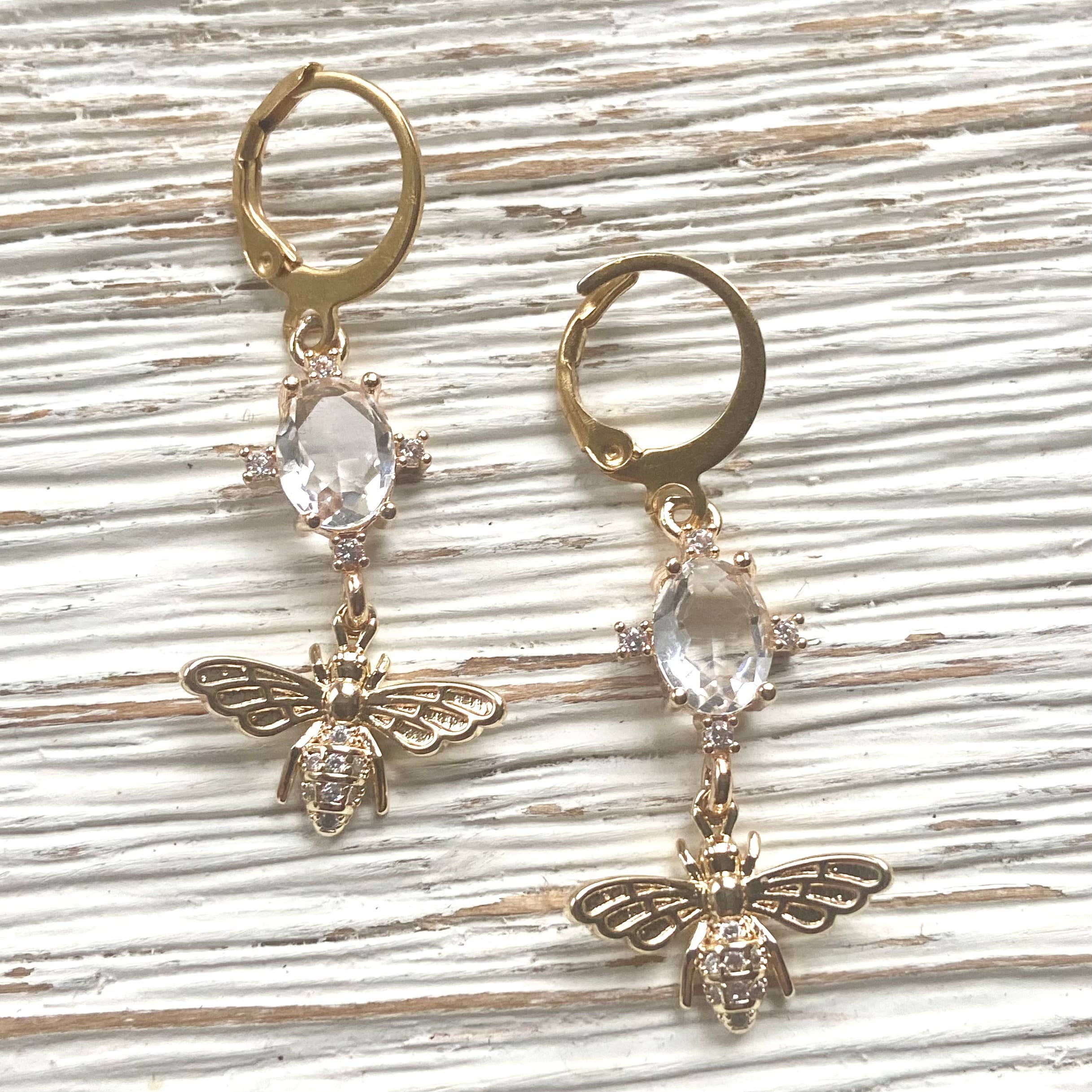 Bee Crystal Earrings
