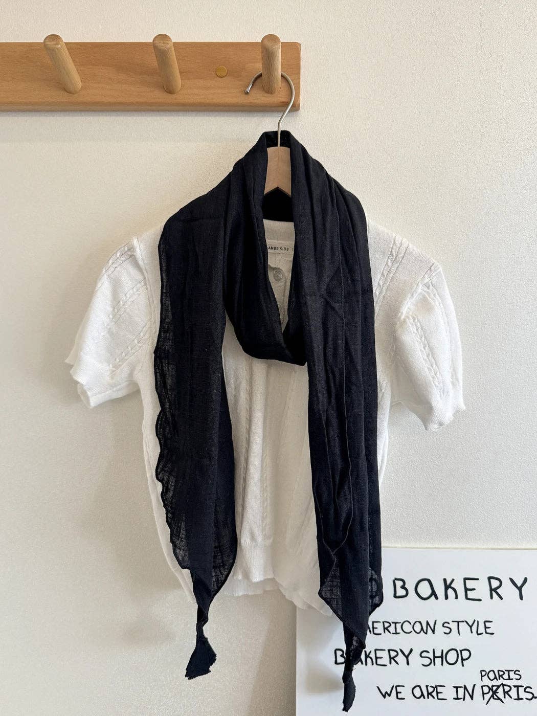 Tassel Crosshatch-Texture Scarf
