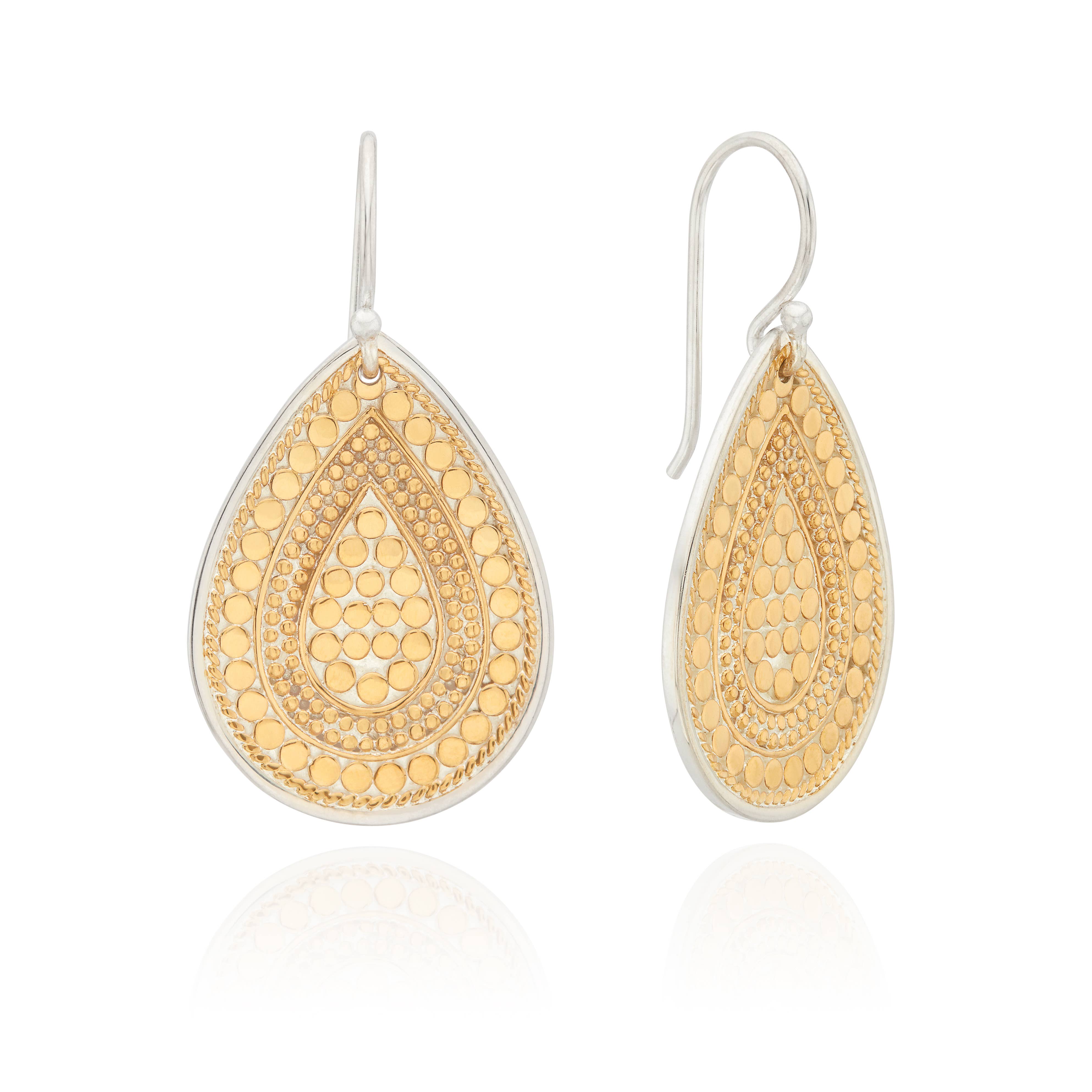 Divided Teardrop Earrings - Gold