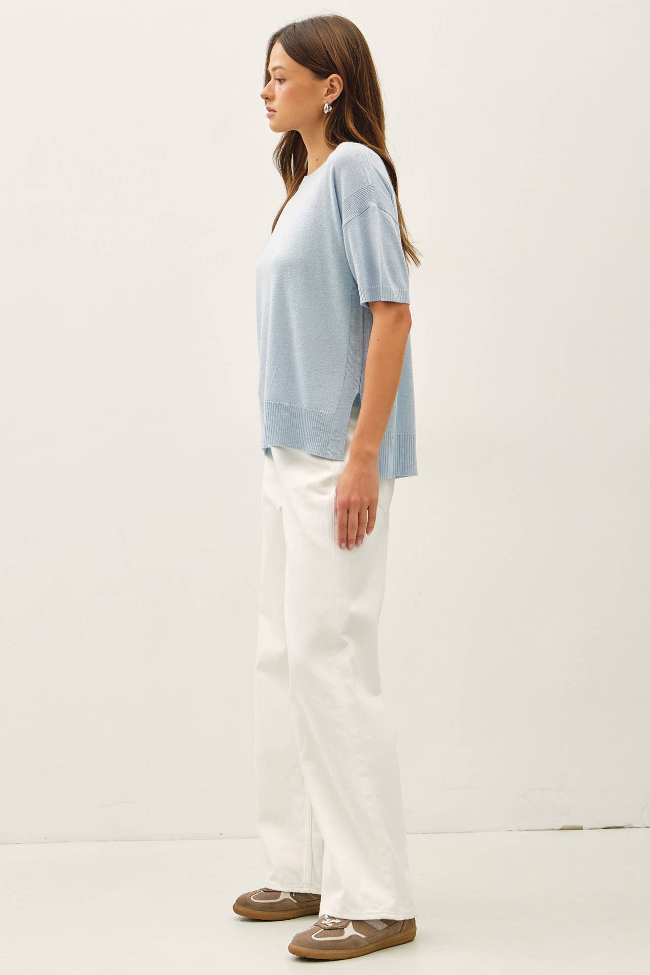 BOXY SHORT SLEEVE SWEATER