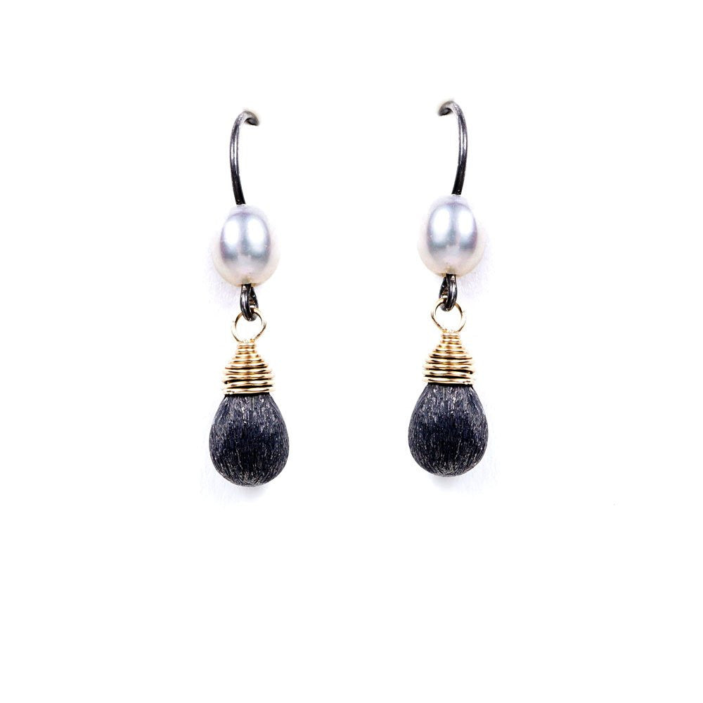 PEARL SILVER DROP EARRING