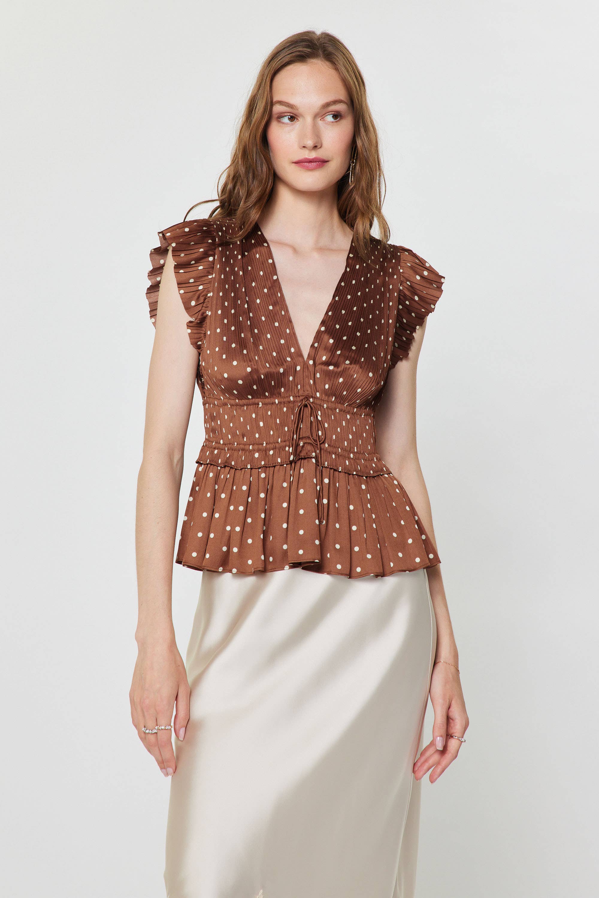 Polka Dot Peplum Top