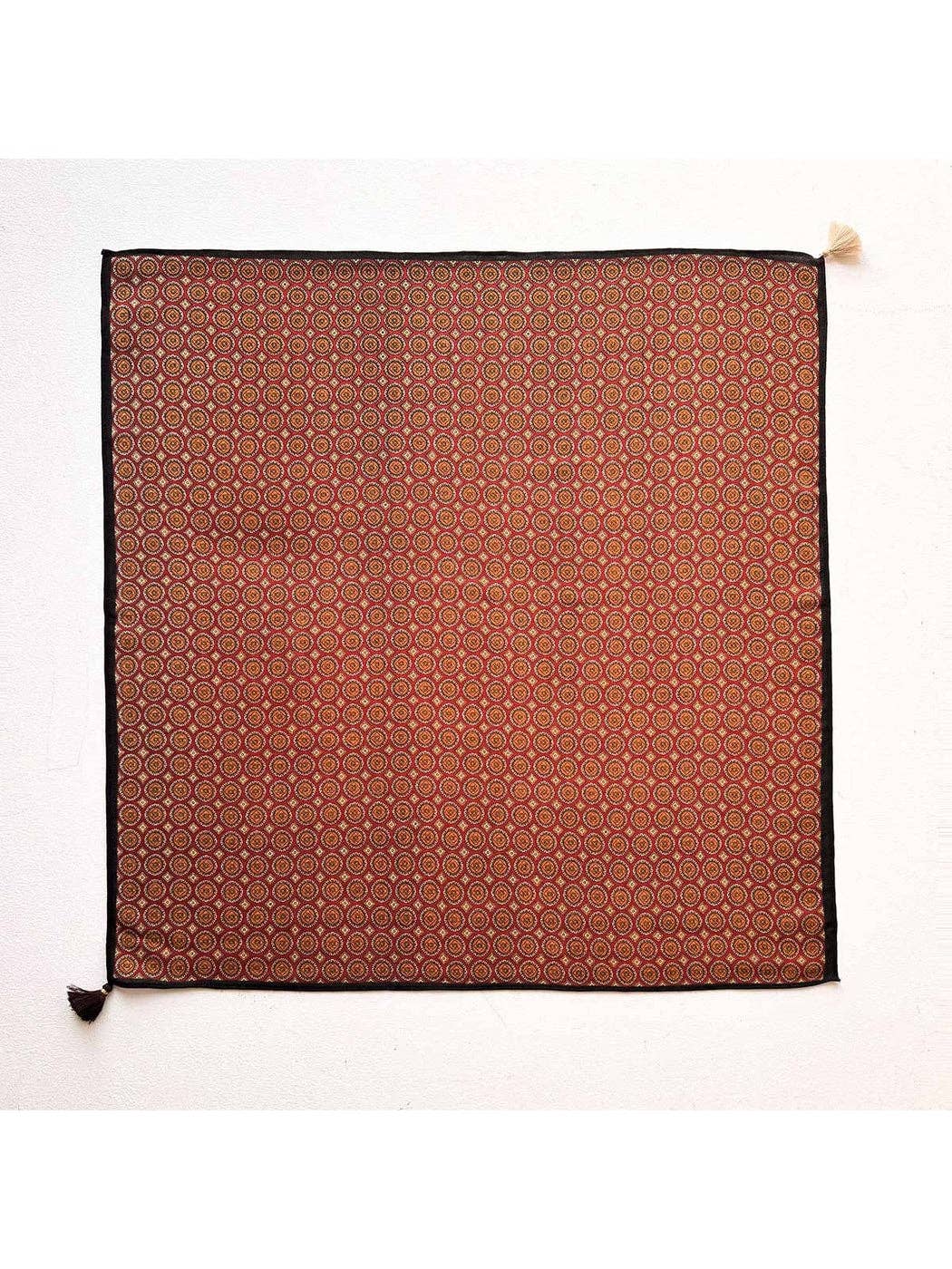 Circular Pattern Tassel Square Scarf
