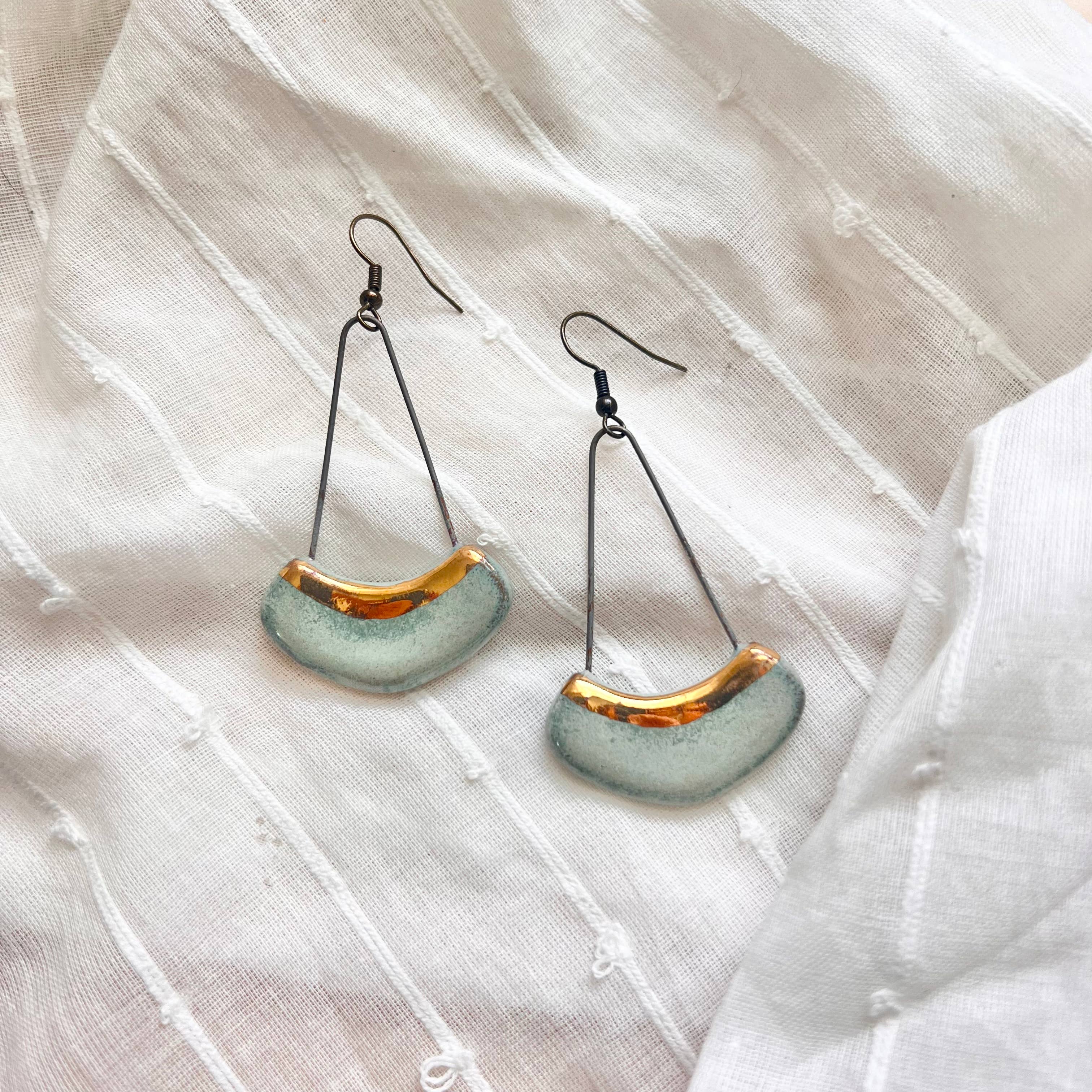 Gold Line Collar Earrings