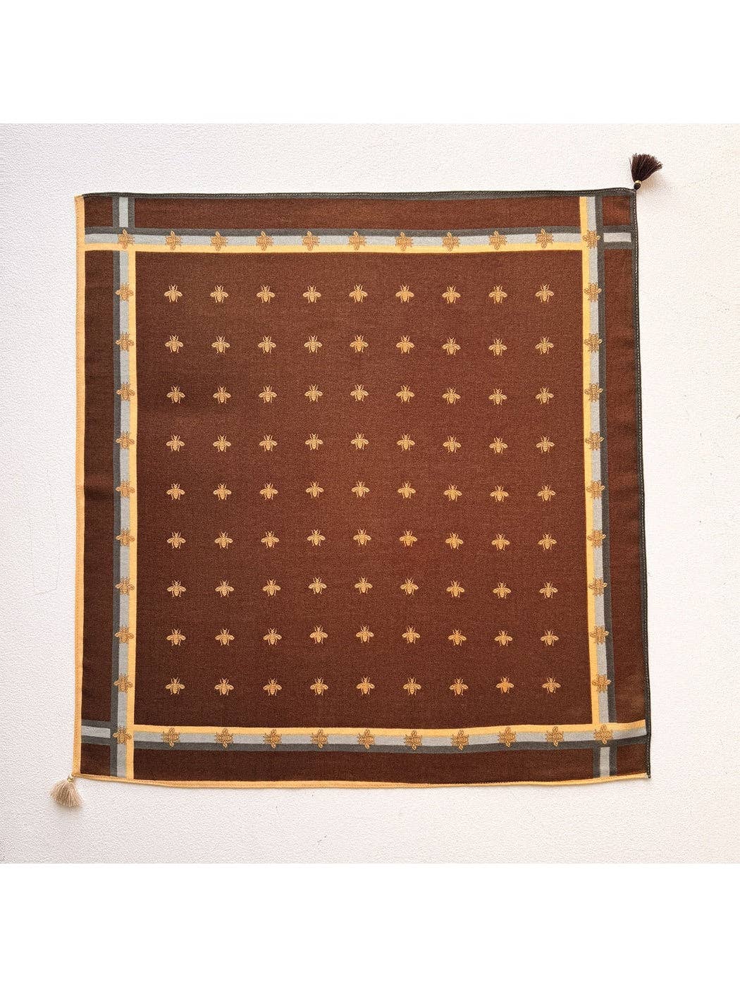 Bee Print Framed Square Scarf