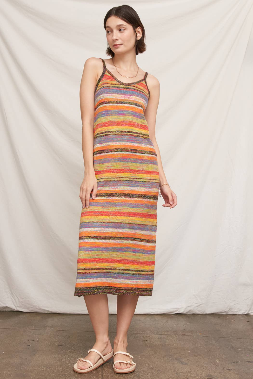 Horizon Multicolor Knit Midi Dress