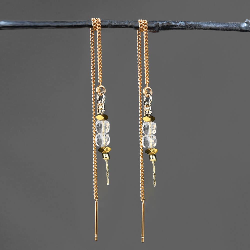 Threaders w/Gemstones Earrings