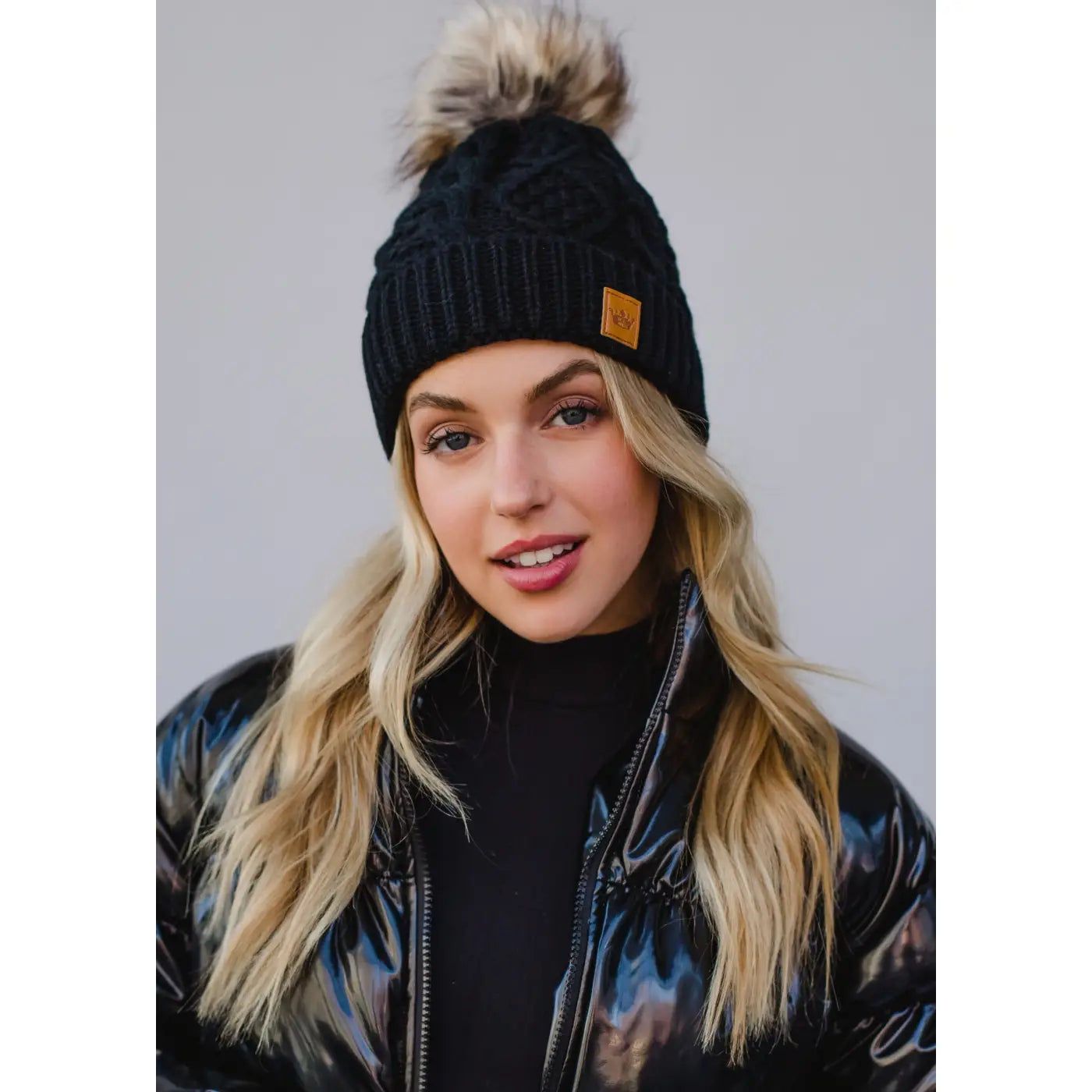 Cable Knit Pom Hat