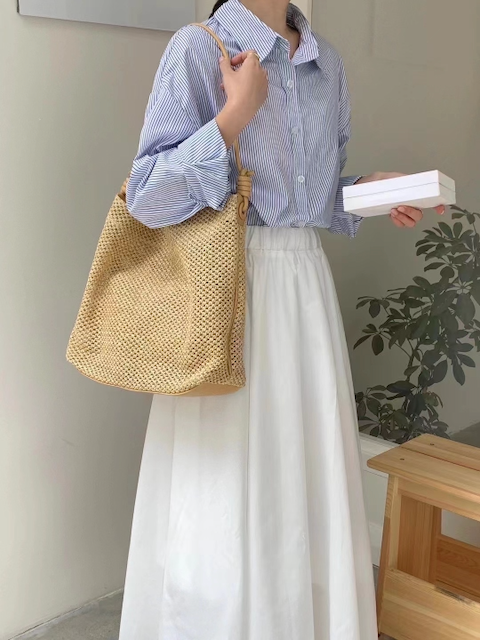 Straw Tote Shoulder Bag