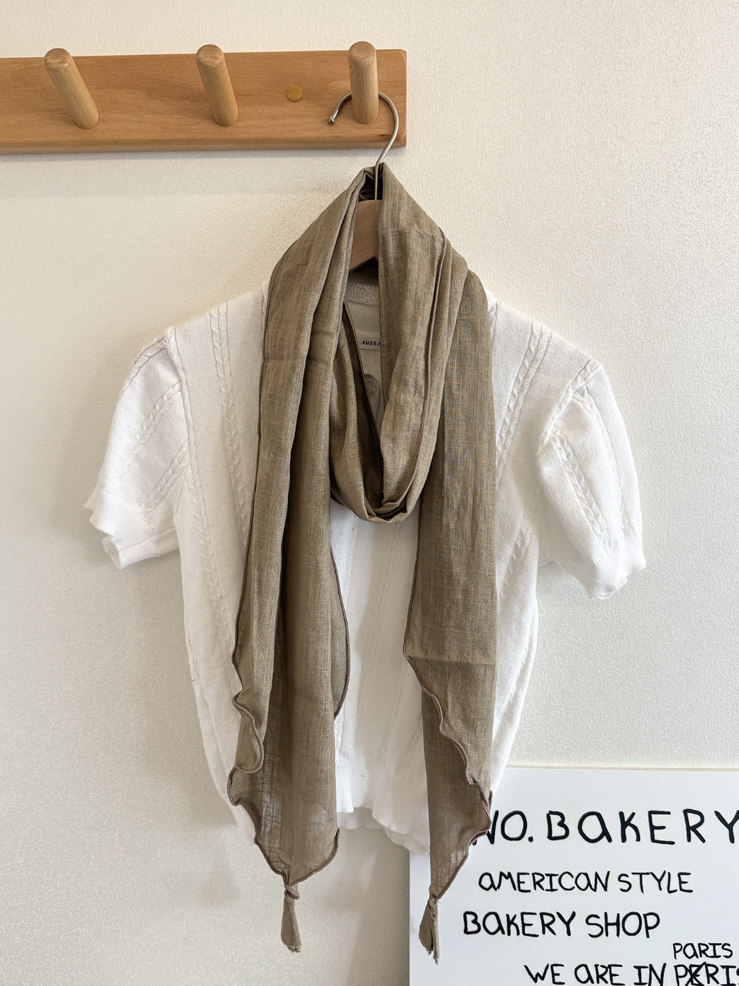 Tassel Crosshatch-Texture Scarf
