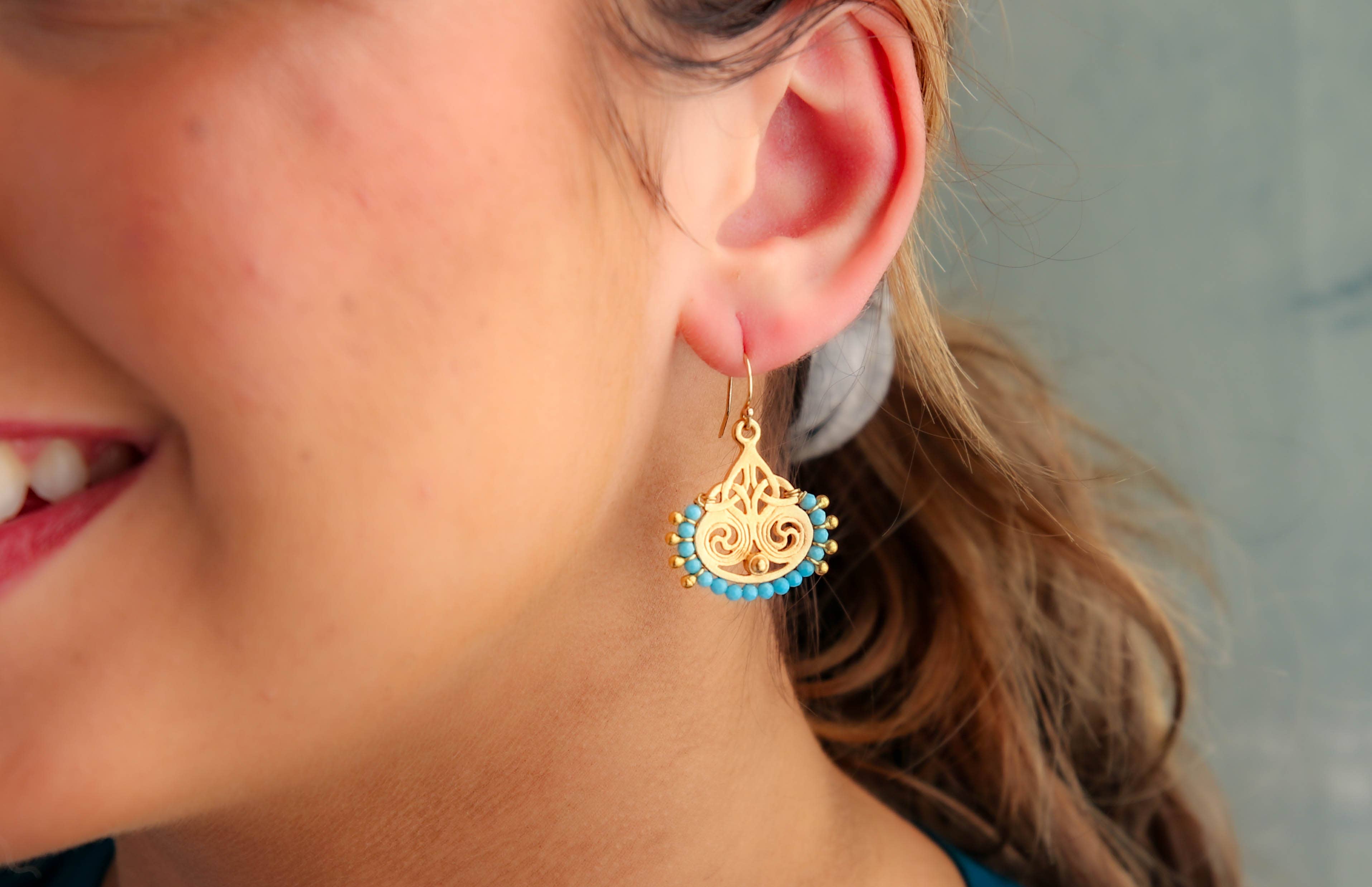 Deco Earrings Smoky Topaz