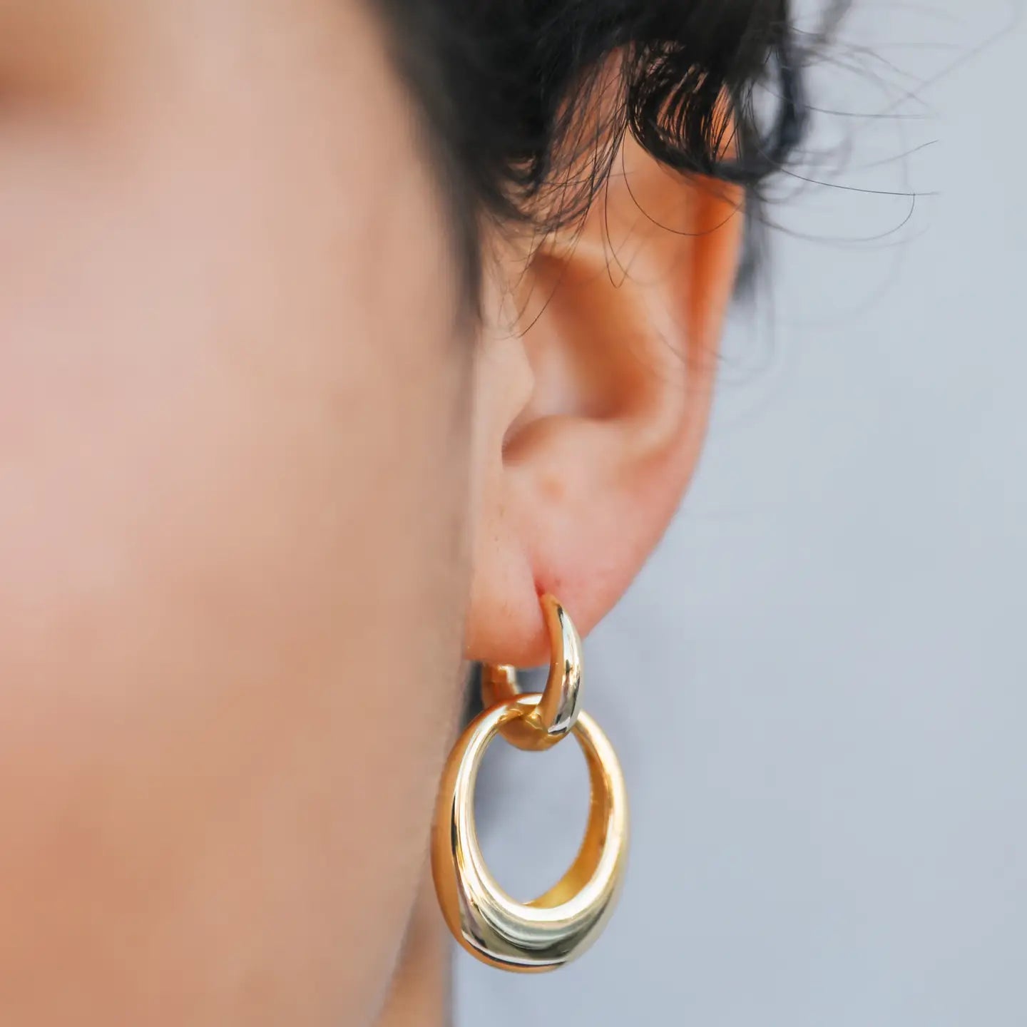 Gold Coupled Hoop