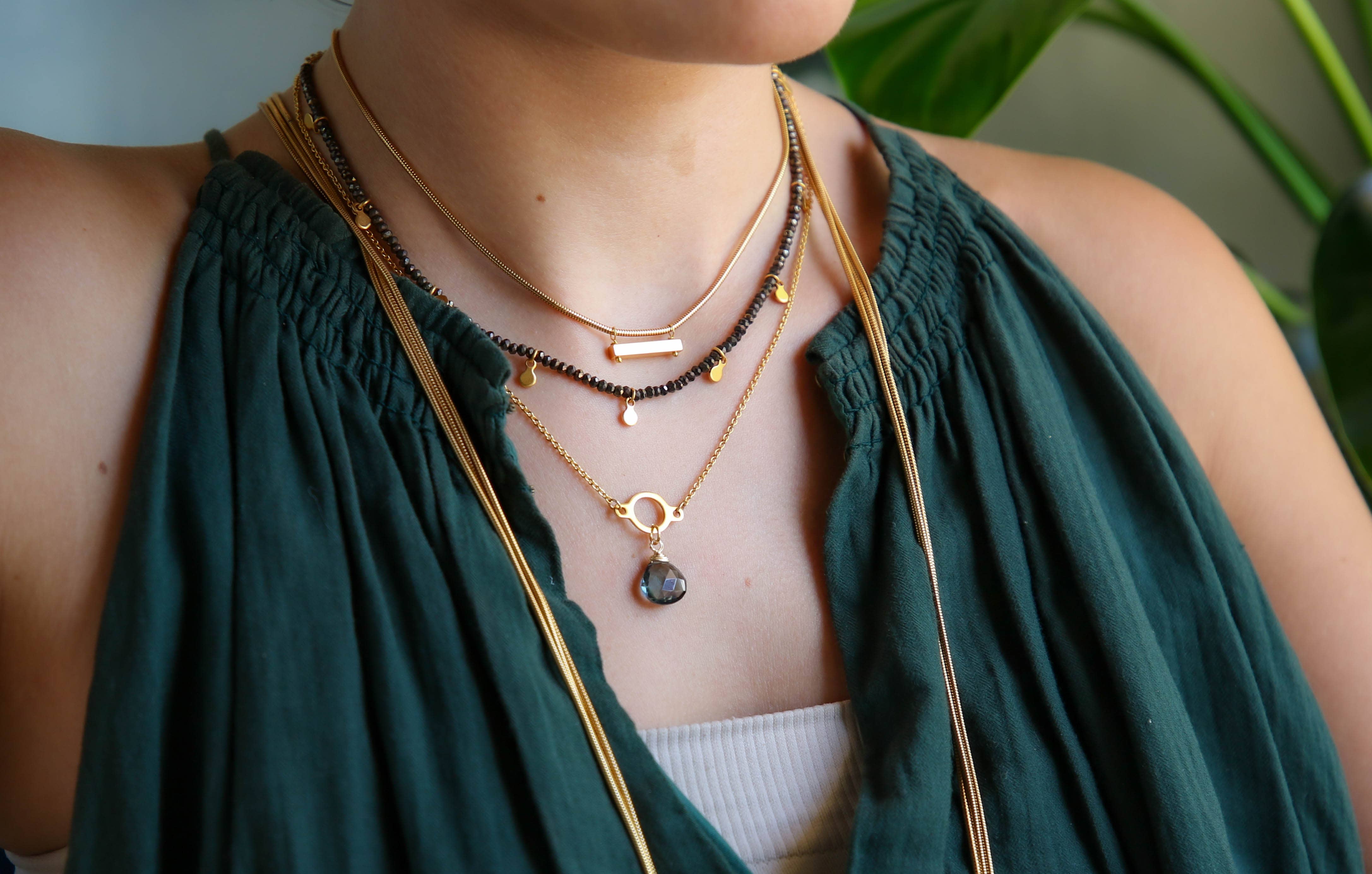 Macaroon Adjustable Necklace Pyrite