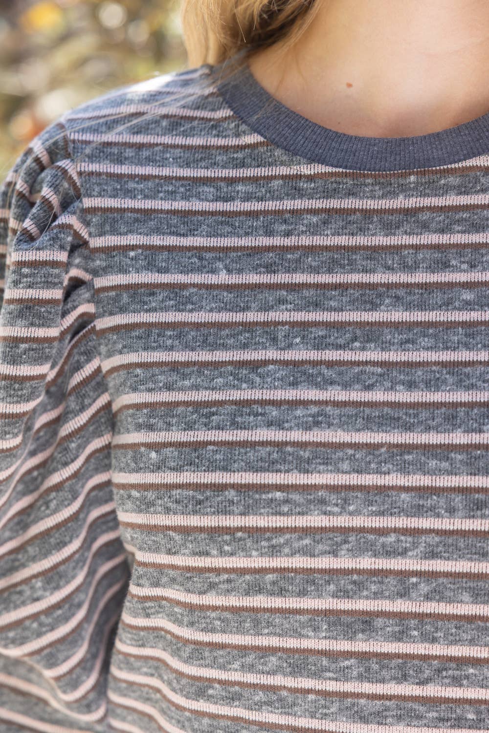 Puff Striped Knit Top